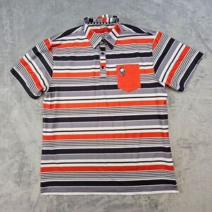 Tattoo Golf Polo Shirt Men's Size XL Multicolor Striped Short Sleeve Performance